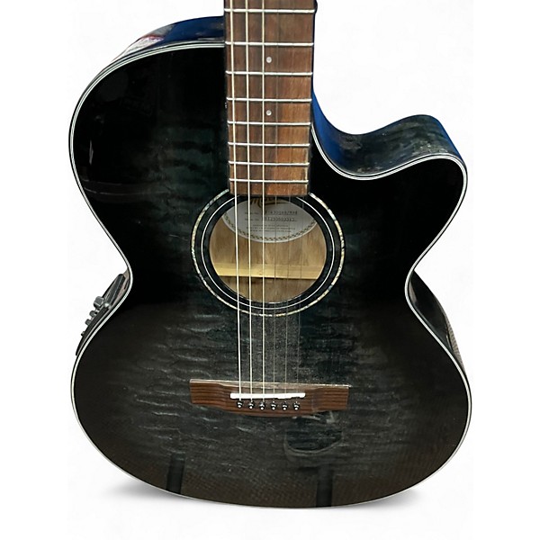 Used Mitchell MX-430QAB Midnight Black Acoustic Electric Guitar