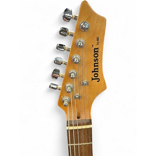 Used Johnson Double Cut Blue Solid Body Electric Guitar