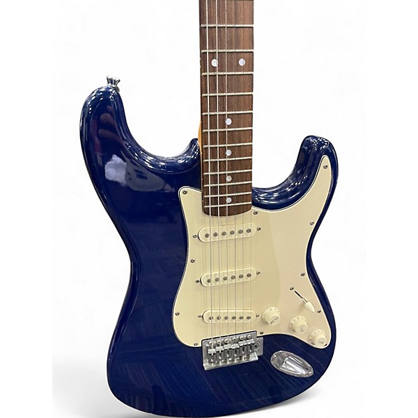 Used Johnson Double Cut Blue Solid Body Electric Guitar