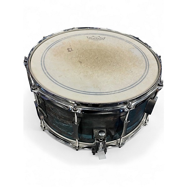 Used Pork Pie USA 14X7 WEATHERED BARN BLUE BLUE Drum