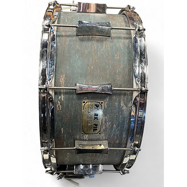 Used Pork Pie USA 14X7 WEATHERED BARN BLUE BLUE Drum