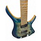 Used Nk 7 STRING HEADLESS BLUE BURL Solid Body Electric Guitar