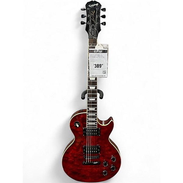 Used 1999 Epiphone Les Paul Classic Trans Red Solid Body Electric Guitar