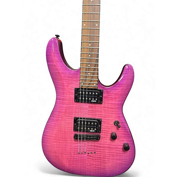 Used Schecter Guitar Research C-6 ELITE MAGENTA Solid Body Electric Guitar