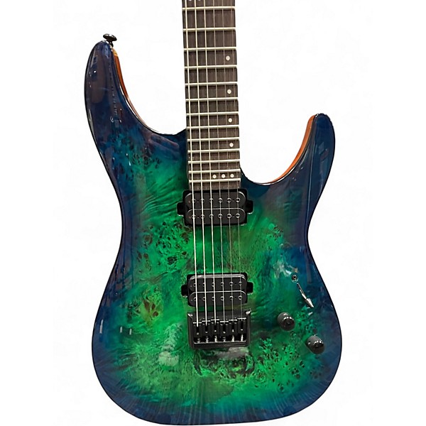 Used Schecter Guitar Research CR6 AQUA Solid Body Electric Guitar