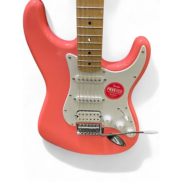 Used Squier SONIC STRATOCASTER TAHITIAN CORAL Solid Body Electric Guitar