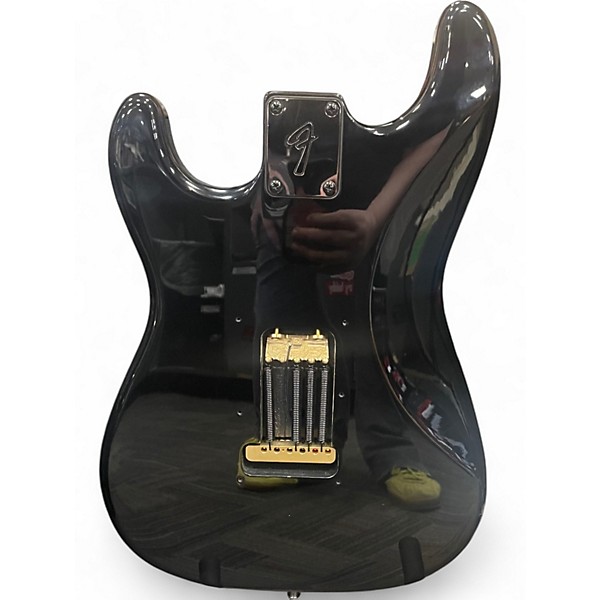 Used Partscaster S Style Double Cutaway Black Solid Body Electric Guitar