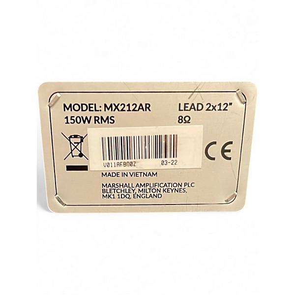 Used Marshall MX212AR 2x12 Guitar Cabinet