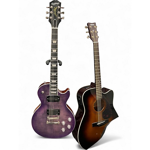 Used Epiphone LES PAUL MODERN FIGURED Trans Purple Solid Body Electric Guitar