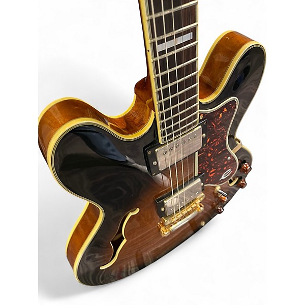 Vintage 1999 Epiphone Sheraton Tobacco Burst Hollow Body Electric Guitar