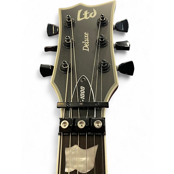 Used ESP LTD EC1000 FR Deluxe Satin Black Solid Body Electric Guitar