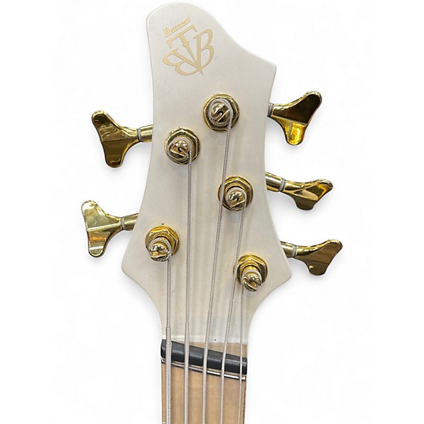 Used Ibanez BTB605MLM Pearl White Matte Electric Bass Guitar