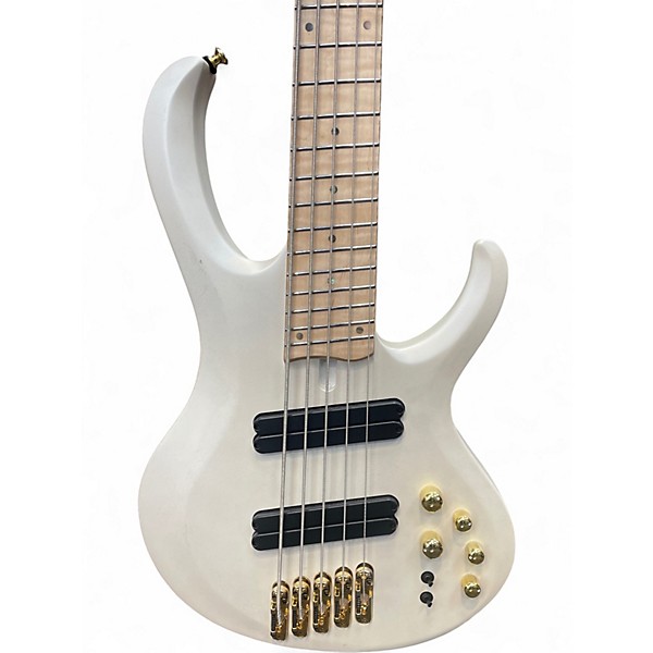 Used Ibanez BTB605MLM Pearl White Matte Electric Bass Guitar