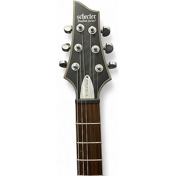 Used Schecter Guitar Research C1 Platinum Trans Black Solid Body Electric Guitar