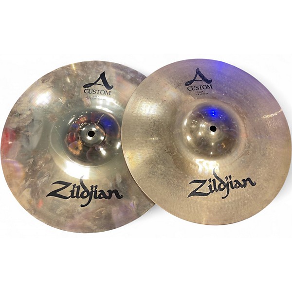 Used Zildjian 14in A Custom Hi Hat Pair Cymbal