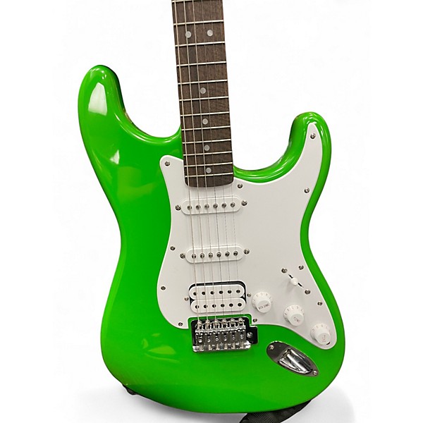 Used Squier Sonic Stratocaster HSS Green Solid Body Electric Guitar