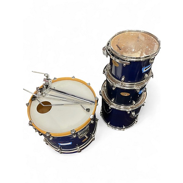 Used Vintage 4 Piece Premier Blue Drum Kit
