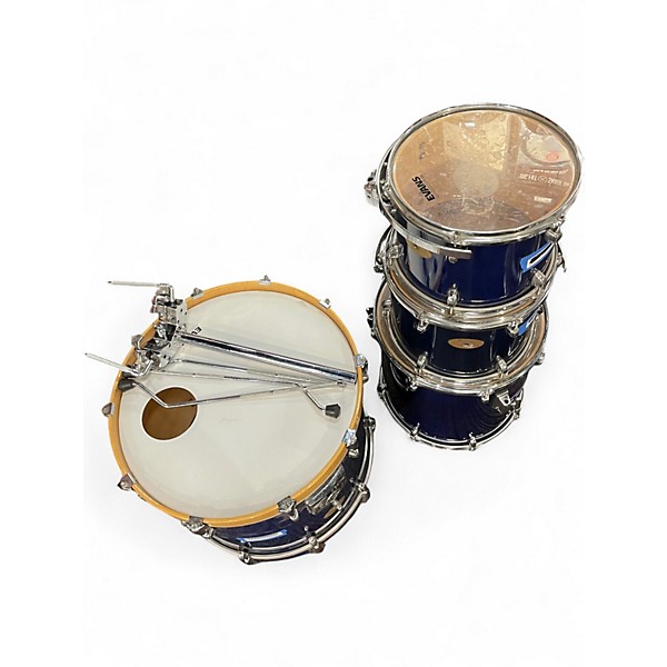 Used Vintage 4 Piece Premier Blue Drum Kit