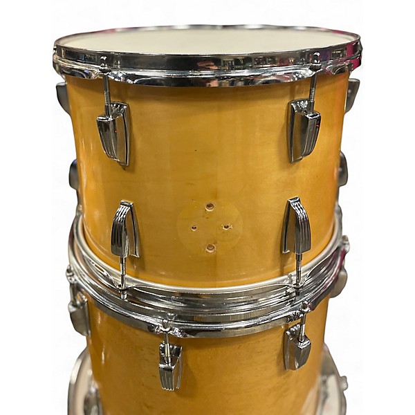 Vintage 1970s Ludwig 4 Piece PRO BEAT NATURAL Drum Kit