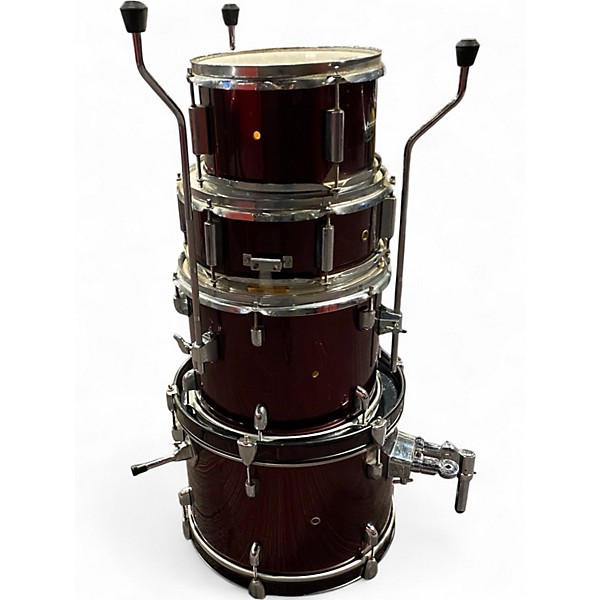 Used Ludwig 4 Piece ACCENT CS COMBO METAKIC RED Drum Kit
