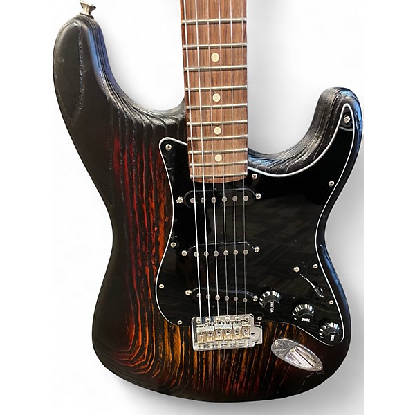 Used Fender Limited Edition Sand Blasted Stratocaster 3 Tone Sunburst Solid Body Electric Guitar