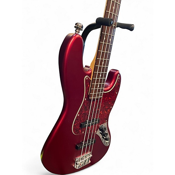 Used Fender MIJ Hybrid II JAZZ FSR Satin Candy Apple Red Electric Bass Guitar