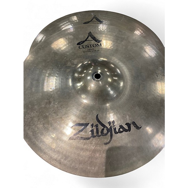 Used Zildjian 14in A Custom Hi Hat Pair Cymbal