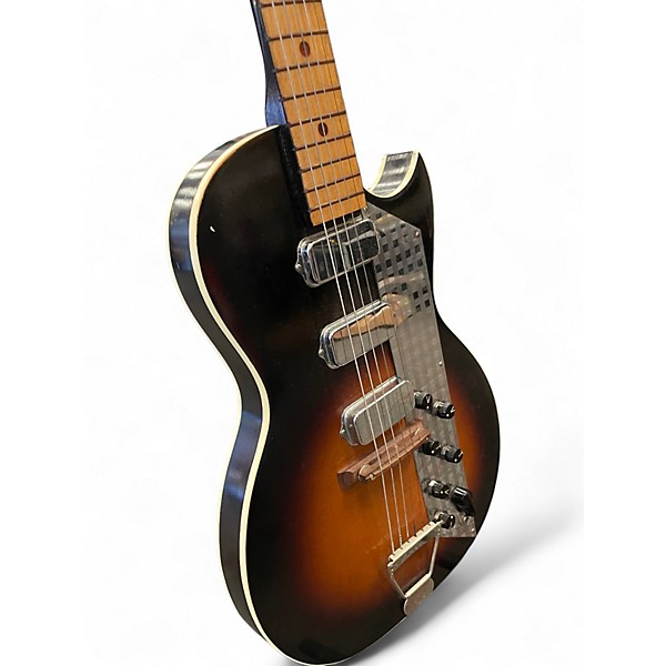 Vintage 1960s Kay VALUE LEADER 2 Tone Sunburst Hollow Body Electric Guitar