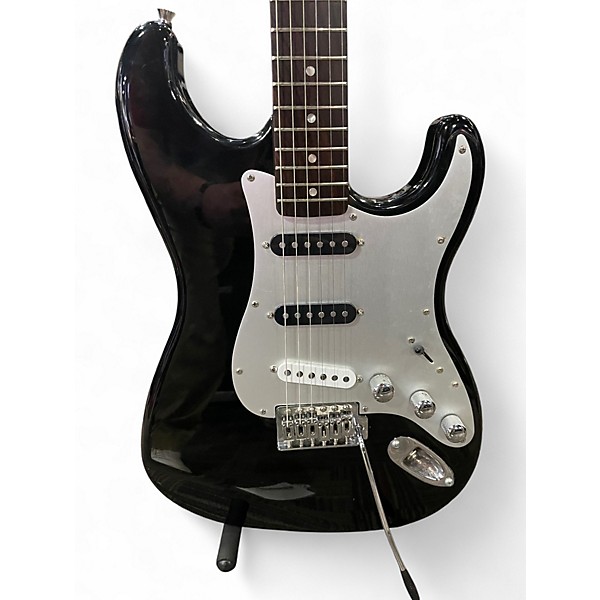 Used Starcaster by Fender Stratocaster black with aluminum pickguard Solid Body Electric Guitar