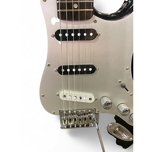 Used Starcaster by Fender Stratocaster black with aluminum pickguard Solid Body Electric Guitar
