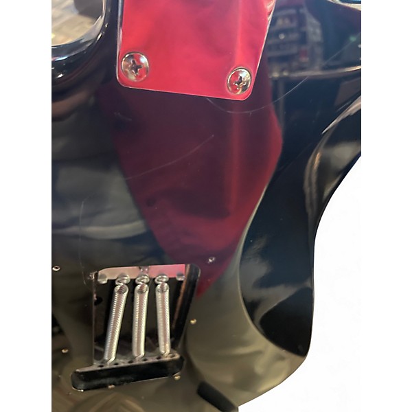 Used Starcaster by Fender Stratocaster black with aluminum pickguard Solid Body Electric Guitar