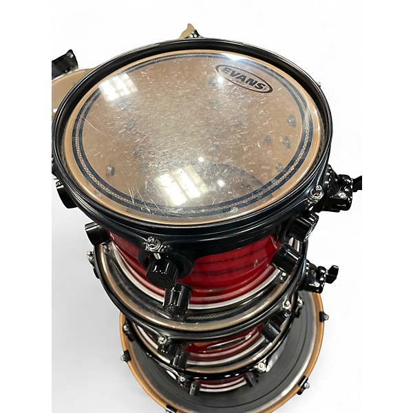 Used PDP by DW 5 Piece LX Series 5 Trans Red Drum Kit
