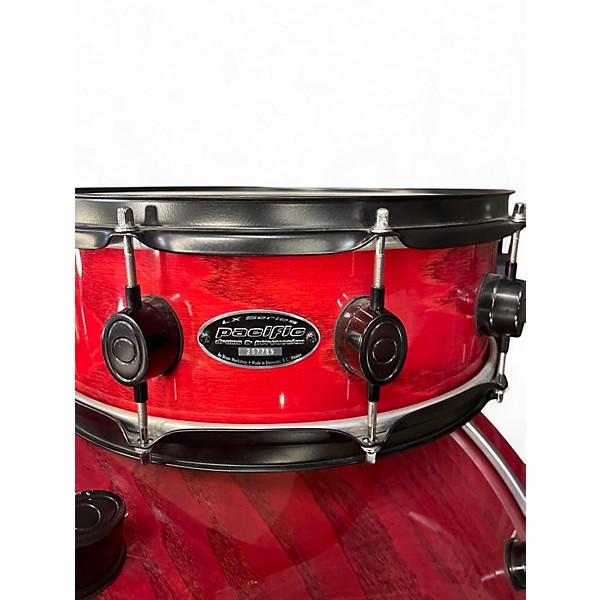 Used PDP by DW 5 Piece LX Series 5 Trans Red Drum Kit