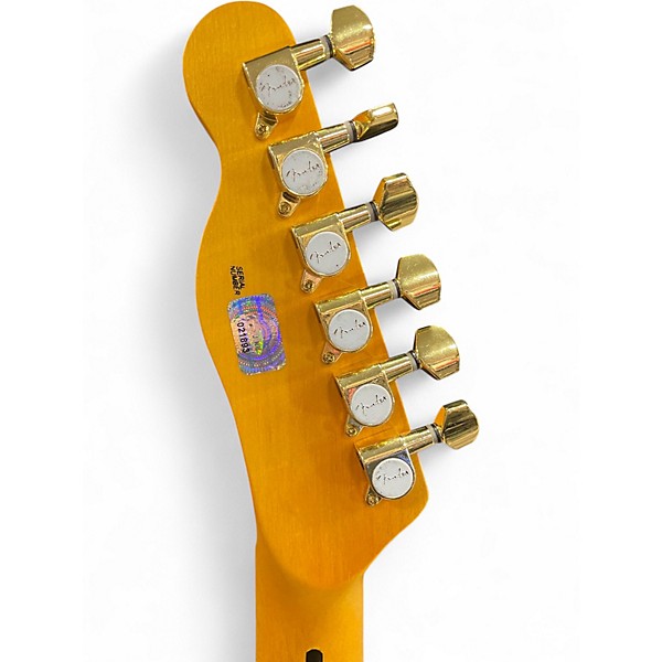 Used Vantom Tele-Style Black and Gold Solid Body Electric Guitar