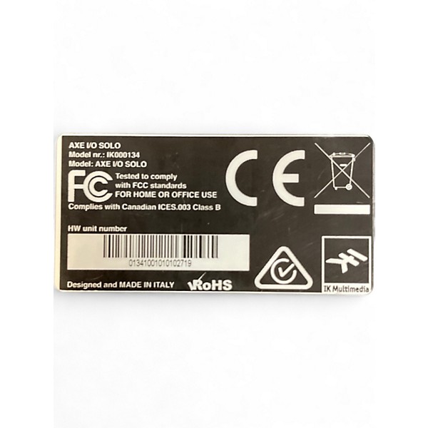 Used IK Multimedia AXE I/O SOLO Audio Interface