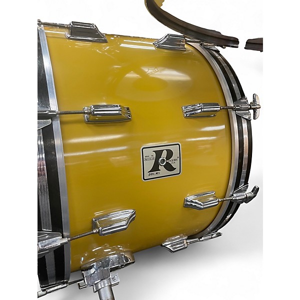 Vintage 1976 Rogers 3 Piece CITADEL Yellow Drum Kit