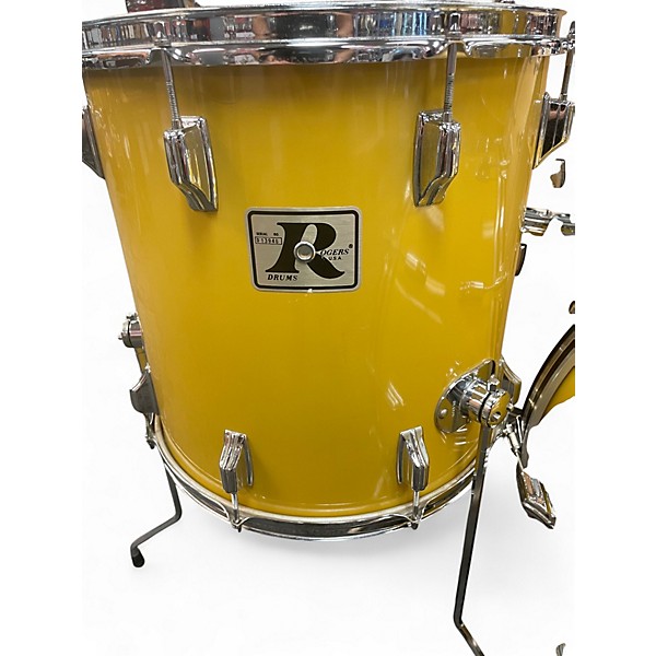 Vintage 1976 Rogers 3 Piece CITADEL Yellow Drum Kit