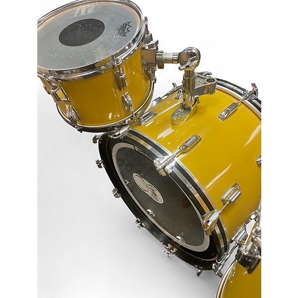 Vintage 1976 Rogers 3 Piece CITADEL Yellow Drum Kit