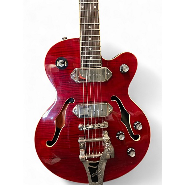 Used Epiphone Wildkat with Bigsby Cherry Hollow Body Electric Guitar