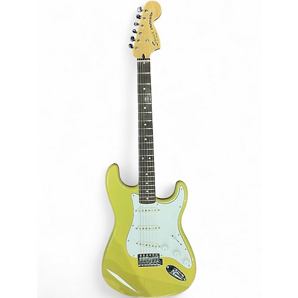 Used 2020s Squier Deluxe Stratocaster Blonde Solid Body Electric Guitar