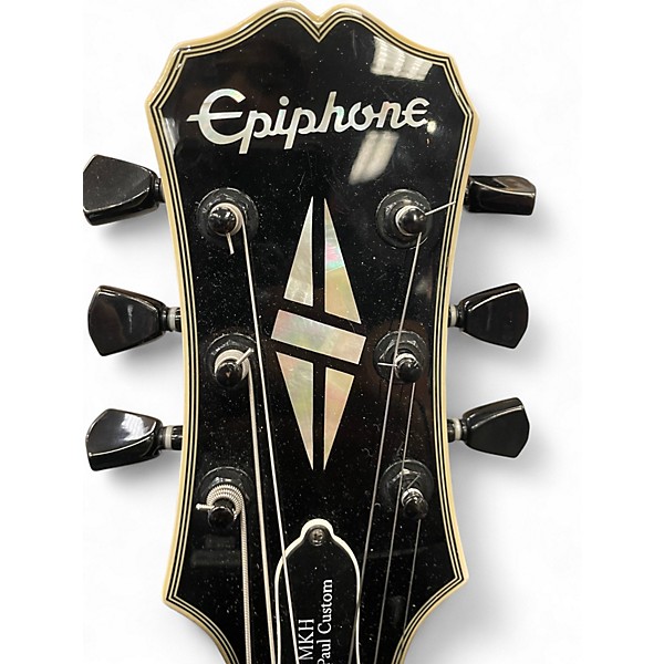 Used Epiphone MKH LES PAUL CUSTOM Black Solid Body Electric Guitar