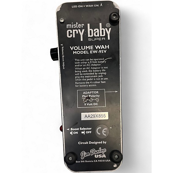 Used Dunlop EW-95V Mister Cry Baby Super Effect Pedal