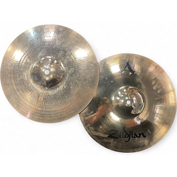 Used Zildjian 14in A Custom Hi Hat Pair Cymbal