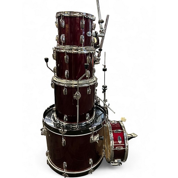 Used Pulse 5 Piece 5 Piece Drum Kit Maroon Drum Kit