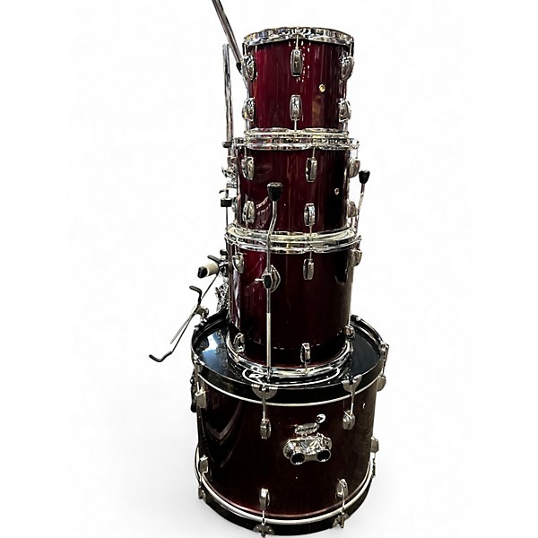 Used Pulse 5 Piece 5 Piece Drum Kit Maroon Drum Kit