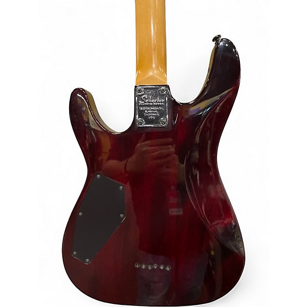 Used Schecter  DIAMOND SERIES DAMIEN SPECIAL Trans Red Solid Body Electric Guitar