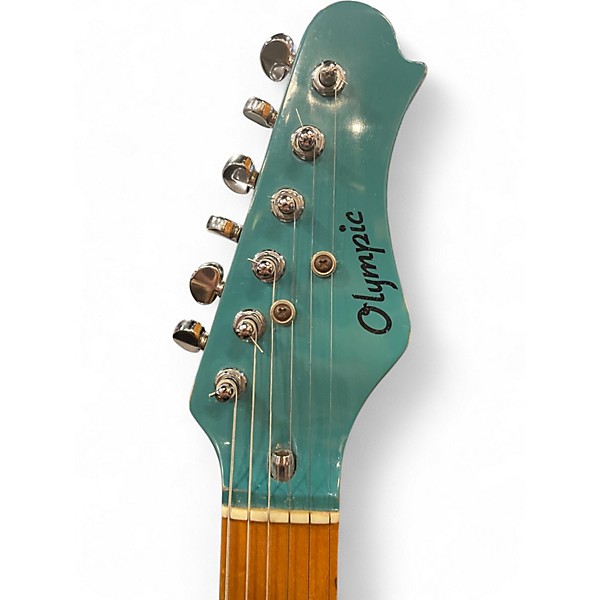 Used Olympic Explorer Blue Solid Body Electric Guitar