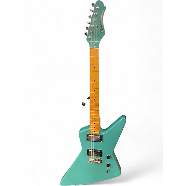 Used Olympic Explorer Blue Solid Body Electric Guitar