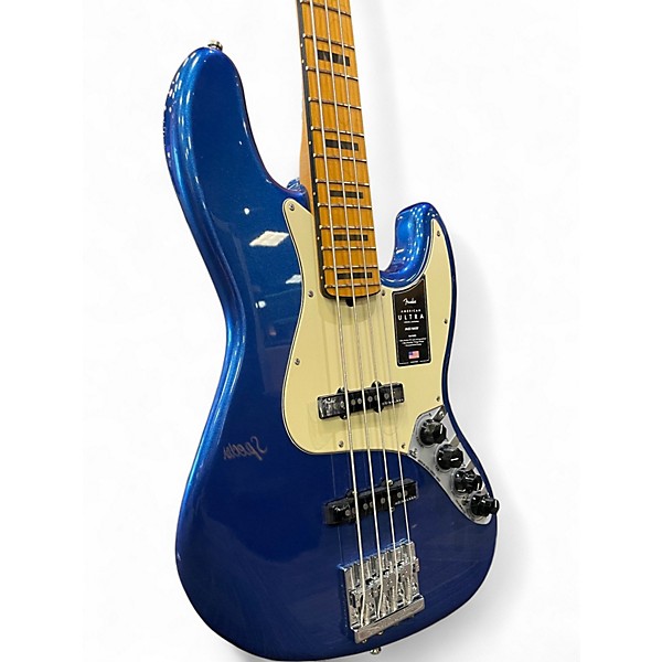 Used Fender American Ultra Jazz Bass Cobra Blue Electric Bass Guitar