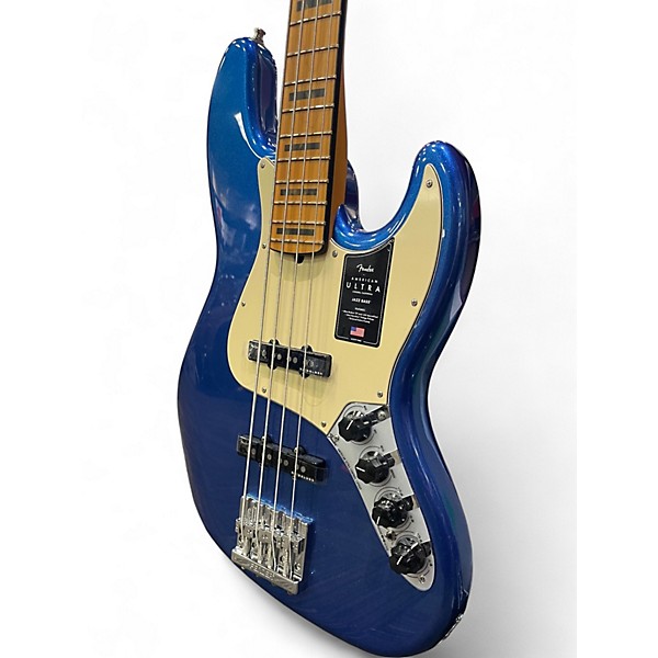 Used Fender American Ultra Jazz Bass Cobra Blue Electric Bass Guitar